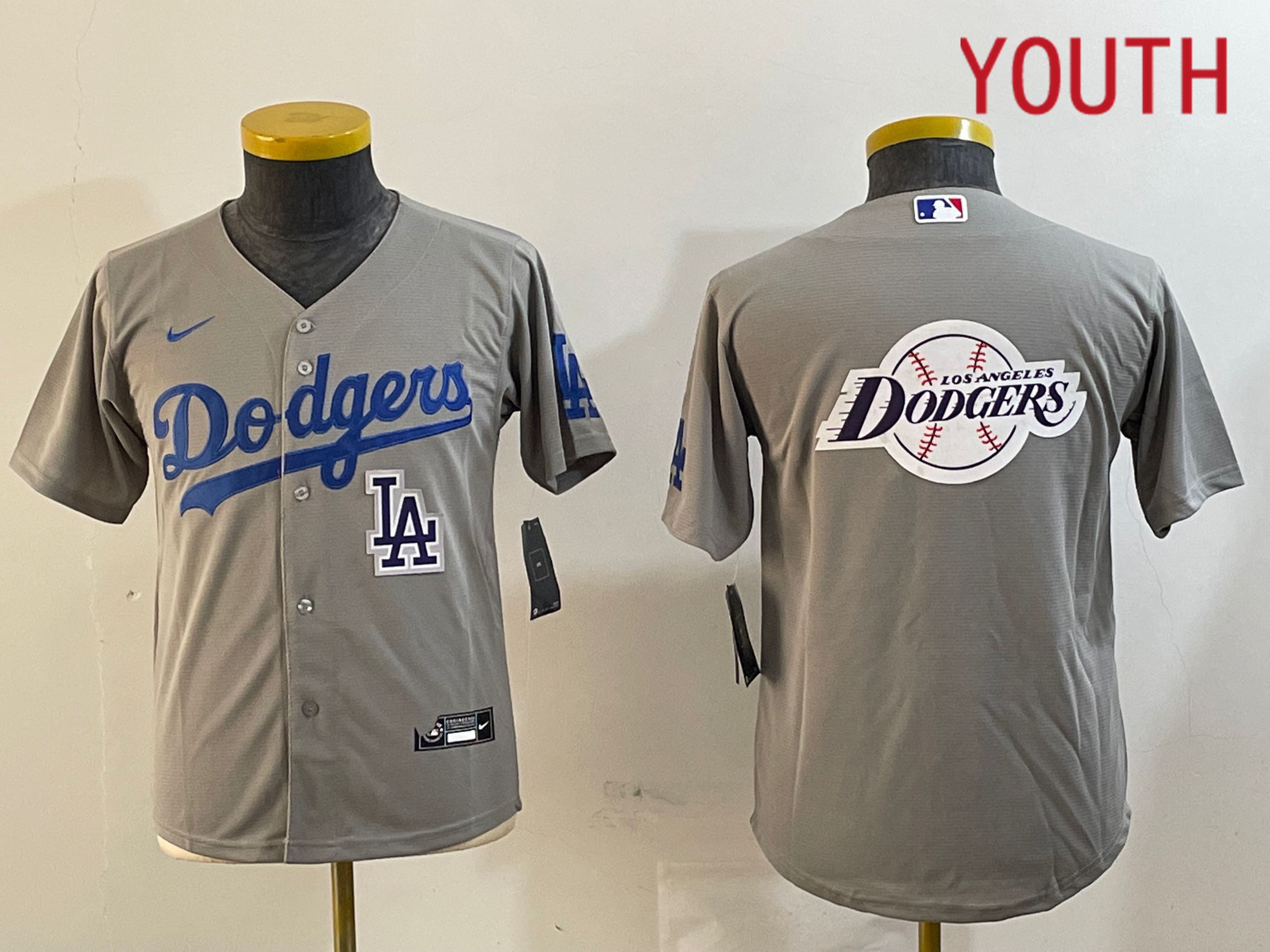 Youth Los Angeles Dodgers Blank Grey Game 2024 Nike MLB Jersey style 12169->pittsburgh steelers->NFL Jersey